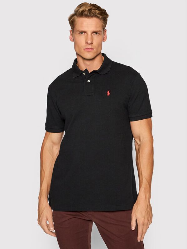 Polo Ralph Lauren Polo Ralph Lauren Тениска с яка и копчета Core Replen 710782592 Черен Custom Slim Fit