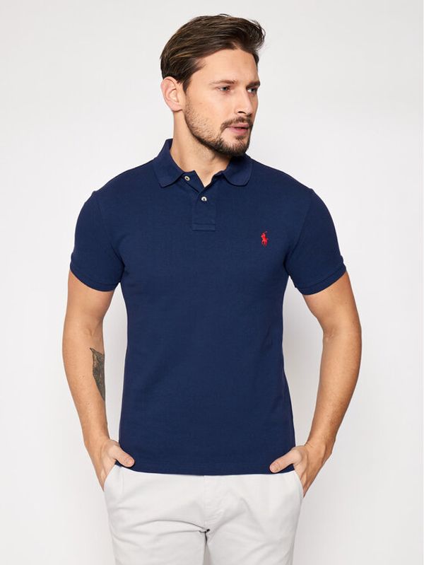 Polo Ralph Lauren Polo Ralph Lauren Тениска с яка и копчета Core Replen 710795080 Тъмносин Slim Fit