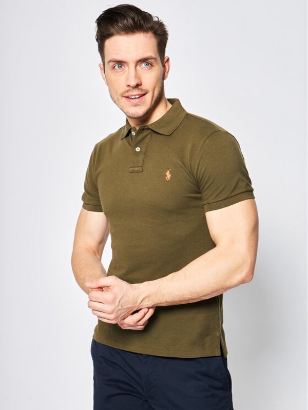 Polo Ralph Lauren Polo Ralph Lauren Тениска с яка и копчета Core Replen 710795080 Зелен Slim Fit