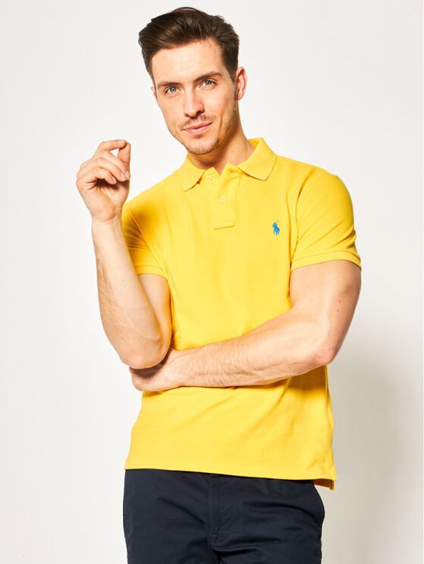 Polo Ralph Lauren Polo Ralph Lauren Тениска с яка и копчета Core Replen 710795080 Жълт Slim Fit