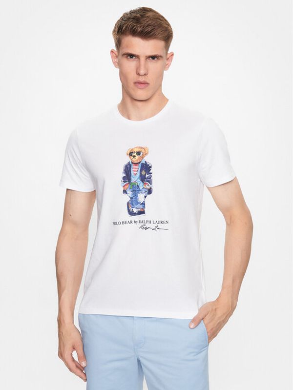 Polo Ralph Lauren Polo Ralph Lauren Тишърт 710853310021 Бял Slim Fit