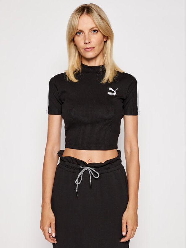 Puma Puma Блуза Classics Mock Neck 530229 Черен Slim Fit