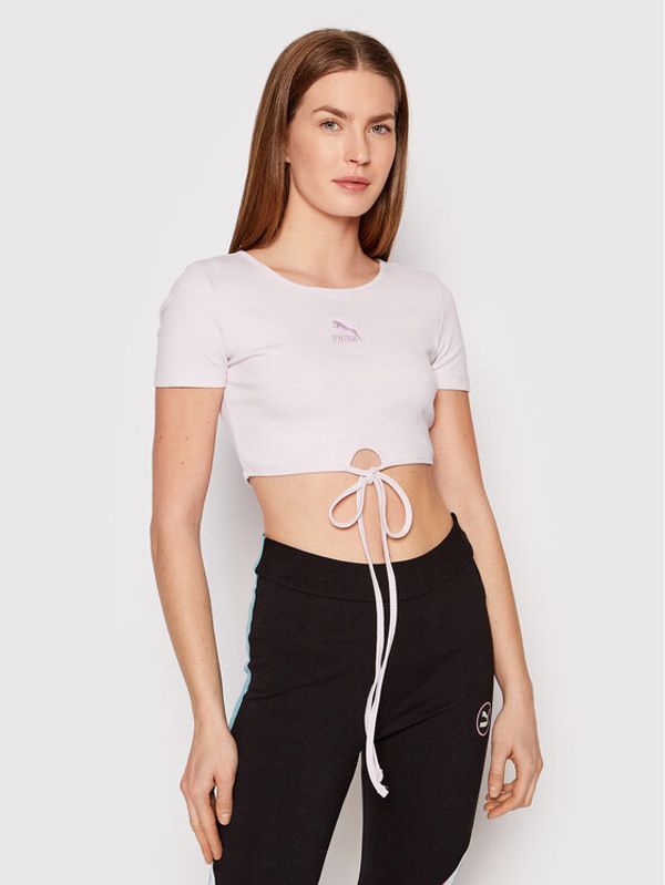Puma Puma Блуза Classics Ribbed 533450 Виолетов Slim Fit