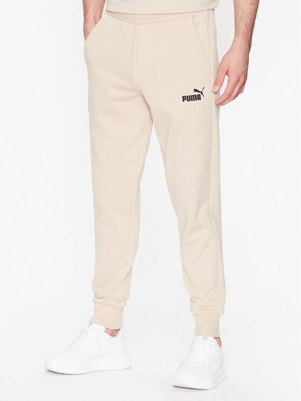 Puma Puma Долнище анцуг Ess Logo 586715 Бежов Regular Fit