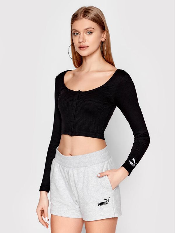 Puma Puma Кардиган Classics Ribbed 533451 Черен Slim Fit