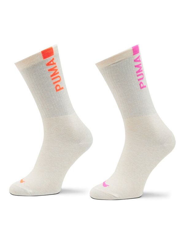 Puma Puma Комплект 2 чифта дълги чорапи дамски Women Slouch Sock 2P 938005 Бял