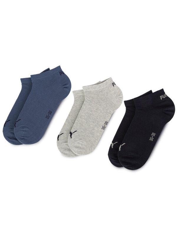 Puma Puma Комплект 3 чифта къси чорапи дамски 261080001 Черен