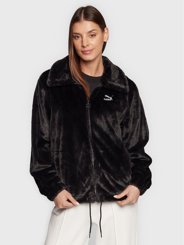 Puma Puma Кожено палто Classics 535696 Черен Relaxed Fit