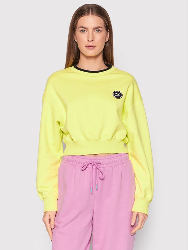 Puma Puma Суитшърт Crew 533562 Жълт Relaxed Fit