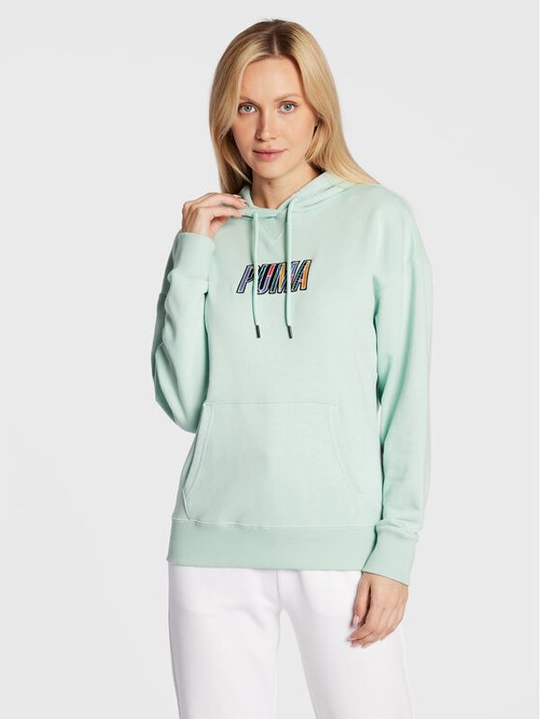 Puma Puma Суитшърт SWxP Graphic 535738 Зелен Regular Fit