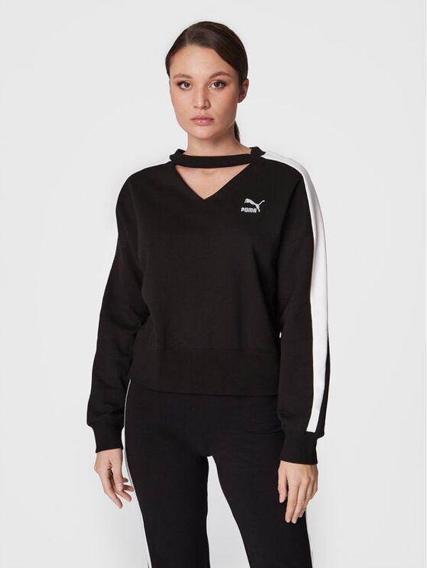 Puma Puma Суитшърт T7 537070 Черен Relaxed Fit