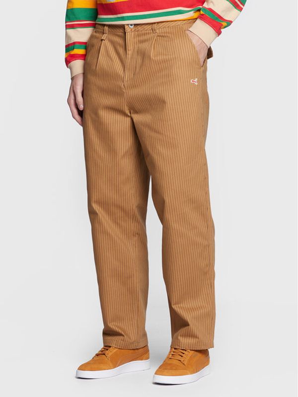 Puma Puma Текстилни панталони Ac Milan 536142 Кафяв Loose Fit