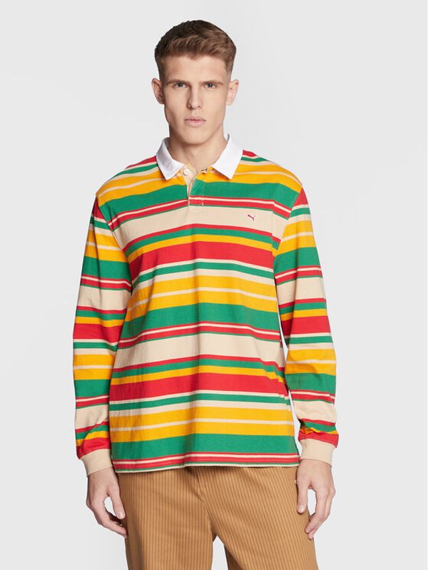 Puma Puma Тениска с яка и копчета Ac Milan 536140 Бежов Loose Fit