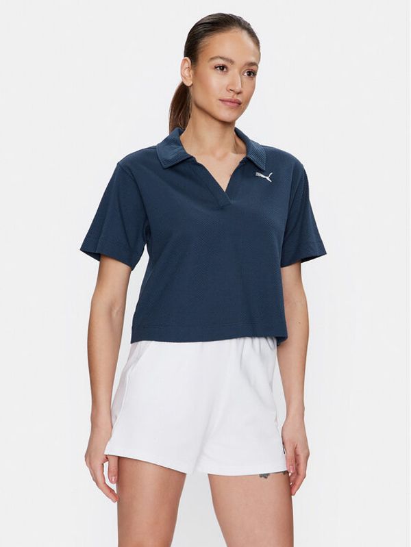 Puma Puma Тениска с яка и копчета Her 673108 Тъмносин Relaxed Fit