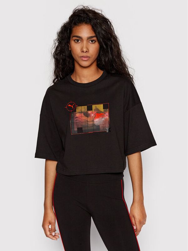 Puma Puma Тишърт BATMAN W Graphic 534730 Черен Relaxed Fit