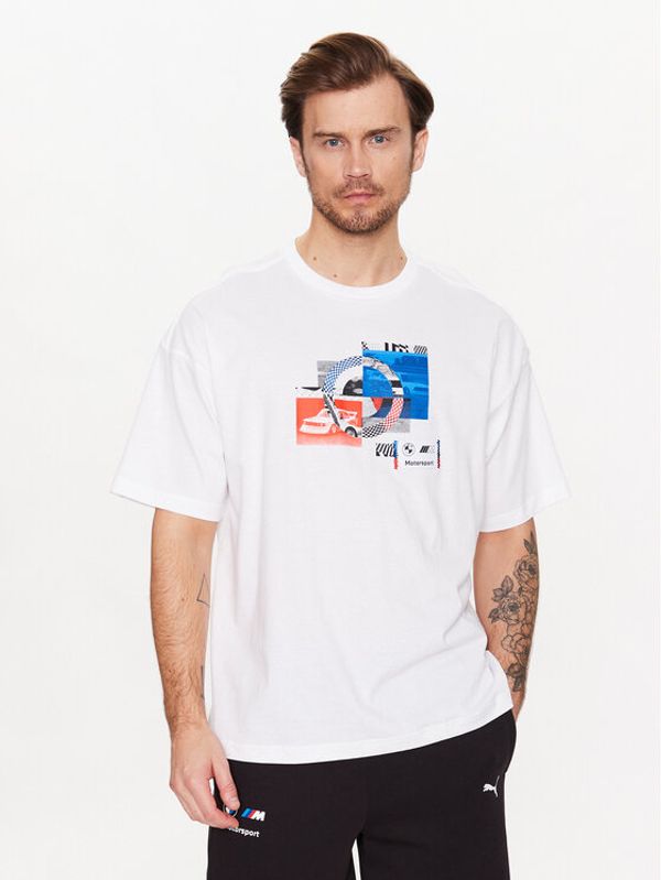 Puma Puma Тишърт Bmw M Motorsport Statement Car Graphic 538116 Бял Regular Fit