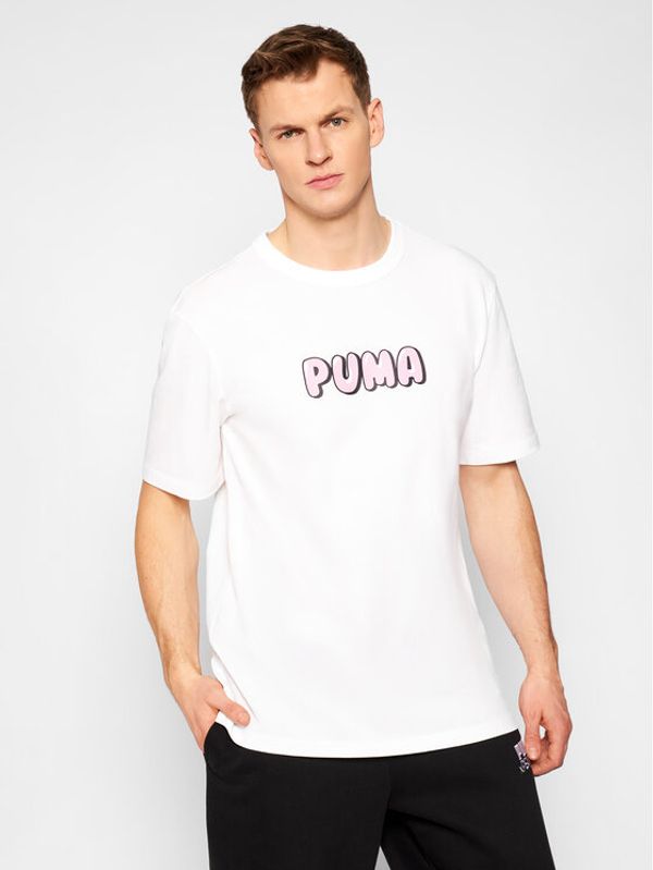 Puma Puma Тишърт Downtown Graphic 530899 Бял Loose Fit