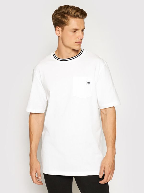 Puma Puma Тишърт Downtown Pocket 599777 Бял Relaxed Fit