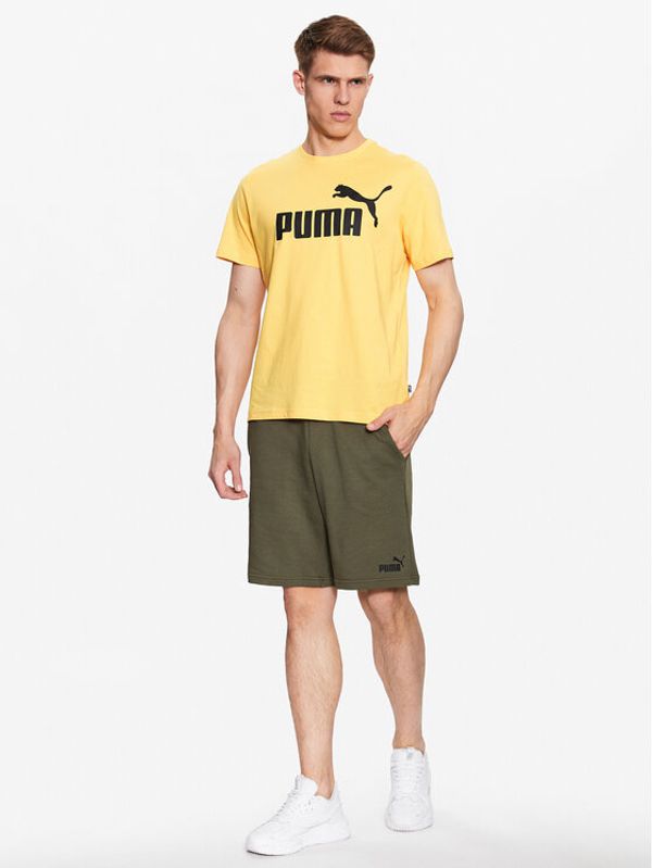 Puma Puma Тишърт Essentials Logo 586667 Жълт Regular Fit
