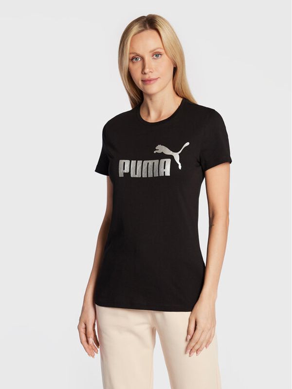 Puma Puma Тишърт Essentials+ Metallic Logo 848303 Черен Regular Fit