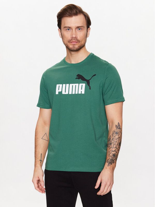 Puma Puma Тишърт Essentials+2Col Logo 586759 Зелен Regular Fit