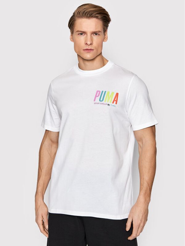 Puma Puma Тишърт Graphic 533623 Бял Regular Fit
