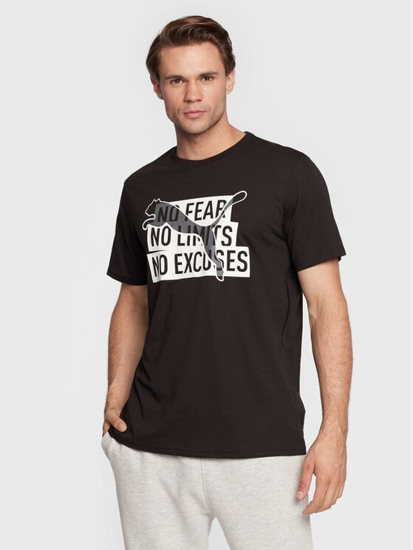 Puma Puma Тишърт Performance Slogan Cat 522491 Черен Regular Fit