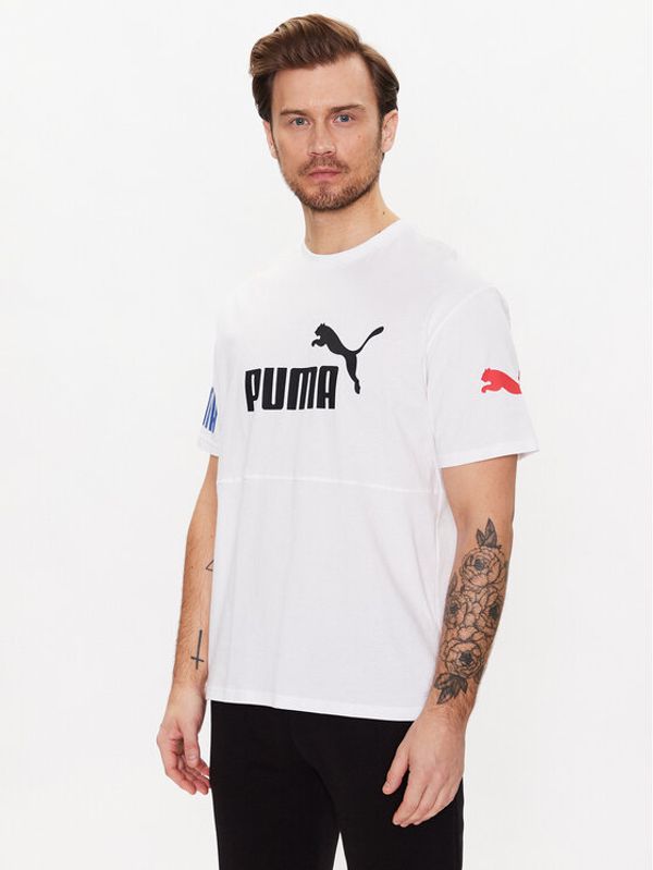 Puma Puma Тишърт Power Colourblock 673321 Бял Relaxed Fit
