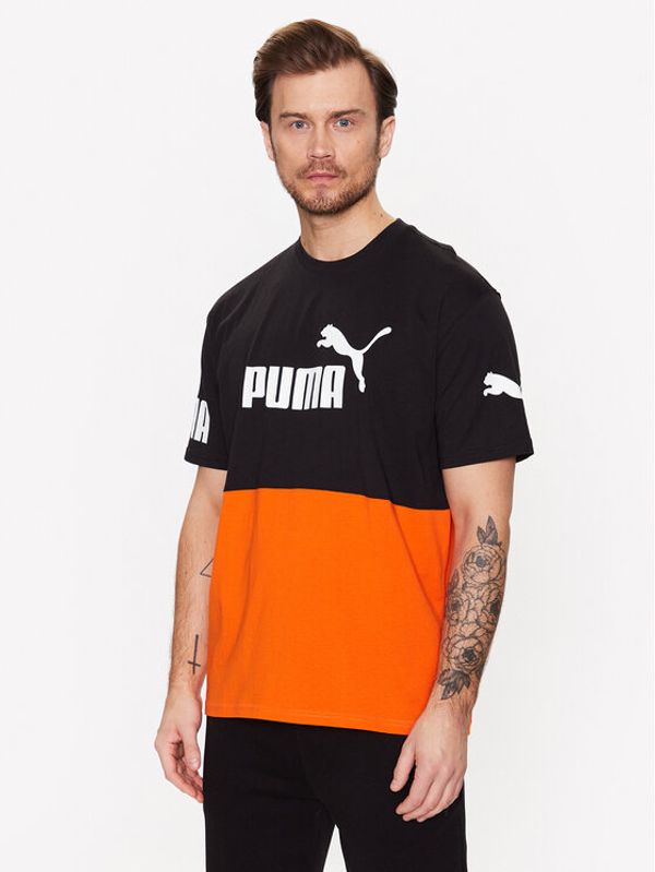 Puma Puma Тишърт Power Colourblock 673321 Оранжев Relaxed Fit