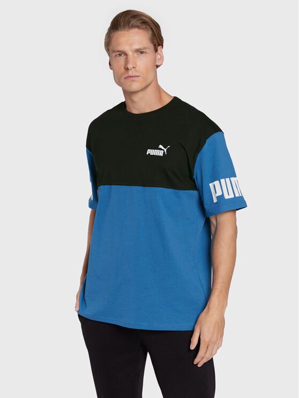 Puma Puma Тишърт Powr Colorblock 849801 Тъмносин Relaxed Fit