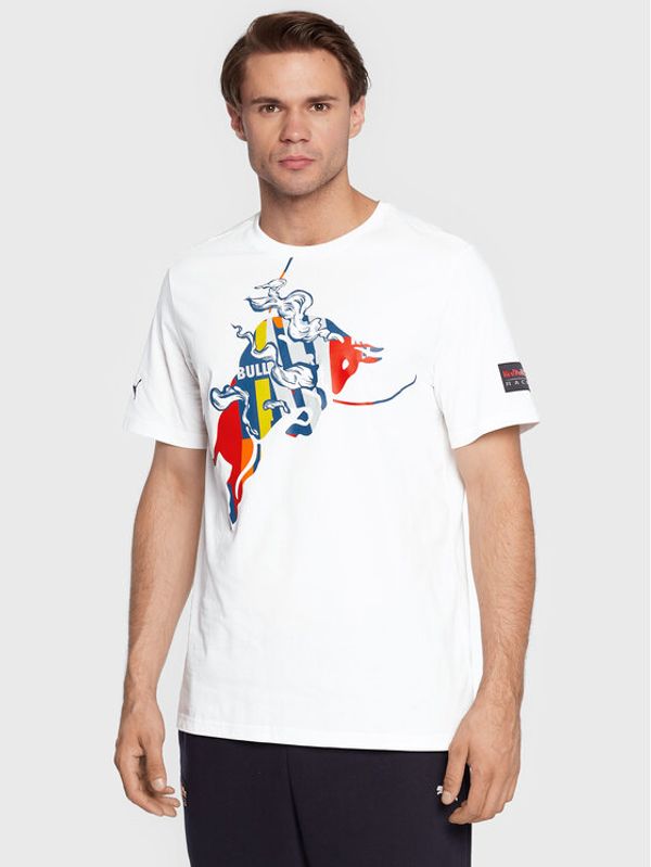Puma Puma Тишърт Rbr Dynamic Bull Logo 534996 Бял Regular Fit