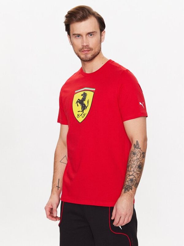 Puma Puma Тишърт Scuderia Ferrari Big Shield 538175 Червен Regular Fit