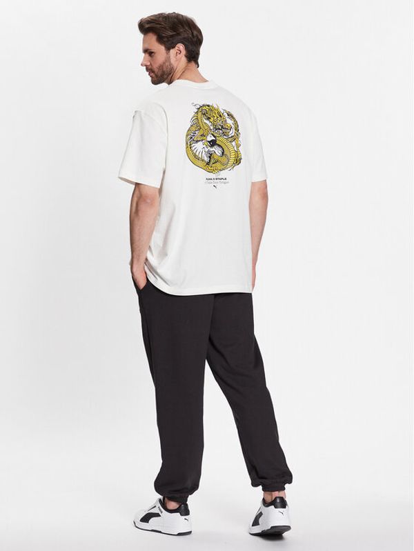 Puma Puma Тишърт STAPLE 621841 Екрю Relaxed Fit