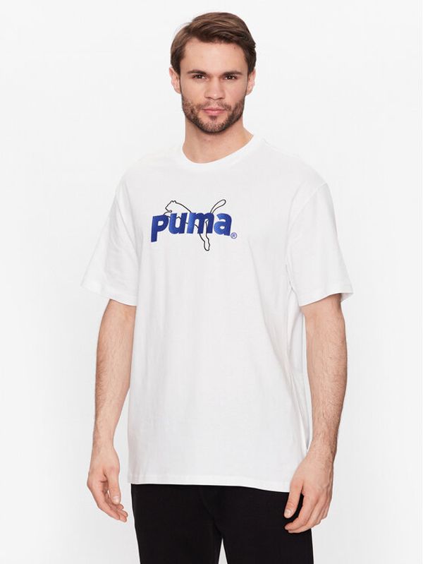 Puma Puma Тишърт Team Graphic 538256 Бял Relaxed Fit