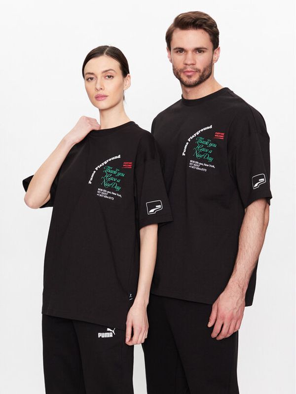 Puma Puma Тишърт Unisex Uptown Graphic 537972 Черен Relaxed Fit