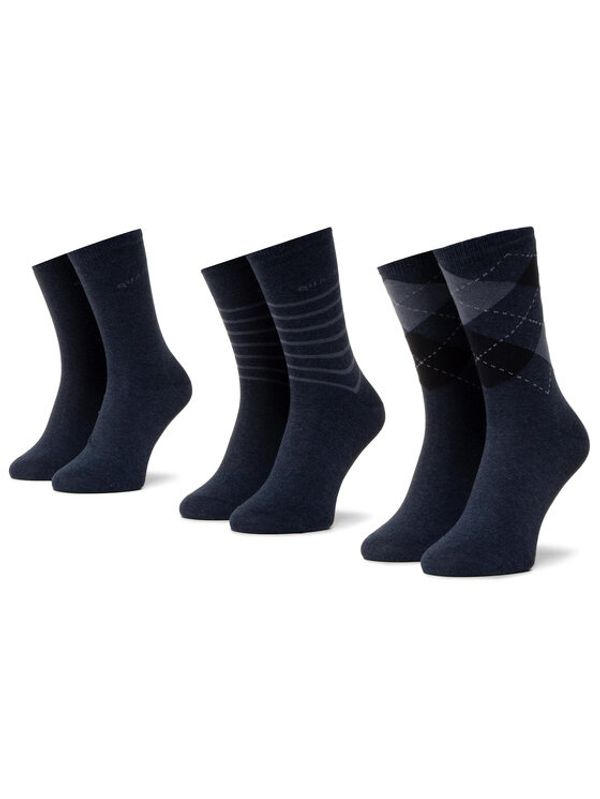 QUAZI QUAZI Комплект 3 чифта дълги чорапи дамски QZ-SOCKS-65-04-WOMAN-002 Тъмносин