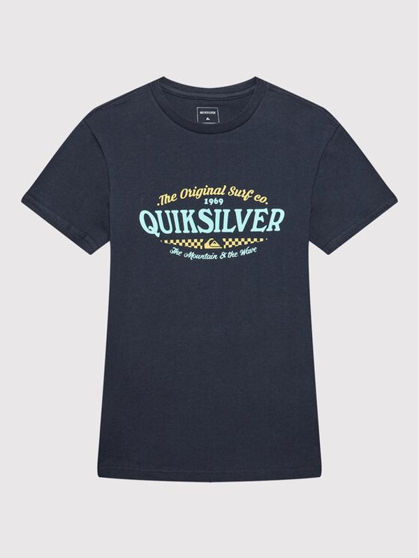 Quiksilver Quiksilver Тишърт Check On It EQBZT04496 Тъмносин Regular Fit