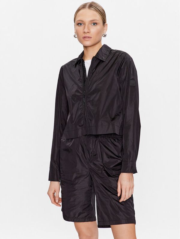 Rains Rains Риза 18930 Черен Cropped Fit