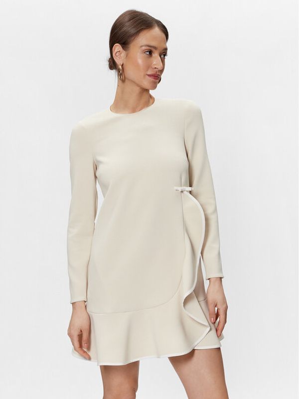 Red Valentino Red Valentino Коктейлна рокля 1R0VAGD56MS Екрю Regular Fit