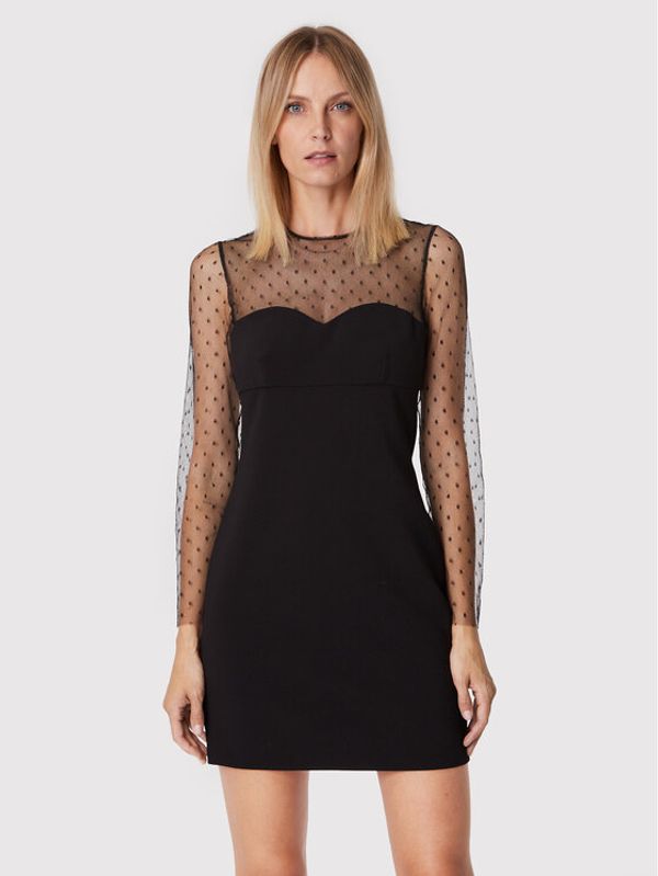 Red Valentino Red Valentino Коктейлна рокля 1R3VAES5 Черен Slim Fit