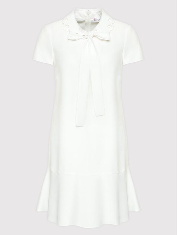 Red Valentino Red Valentino Коктейлна рокля XR0VAFF001U Бял Loose Fit