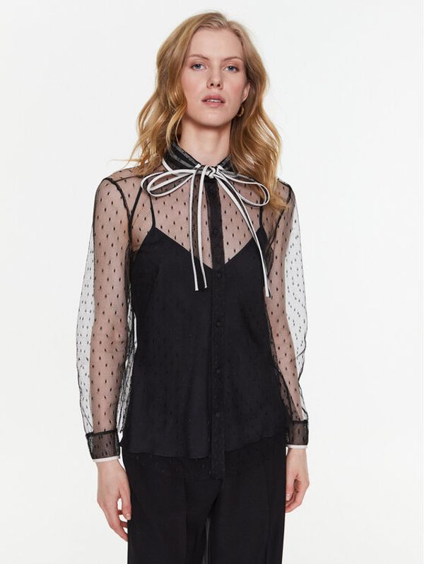 Red Valentino Red Valentino Риза 2R3ABK956PY Черен Regular Fit