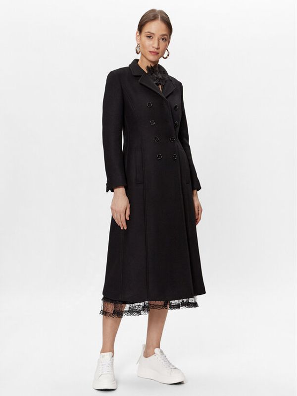 Red Valentino Red Valentino Вълнено палто 1R0CAF505Y6 Черен Regular Fit