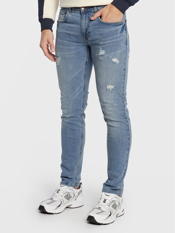 Redefined Rebel Redefined Rebel Дънки Stockholm Destroy 207045 Син Slim Fit