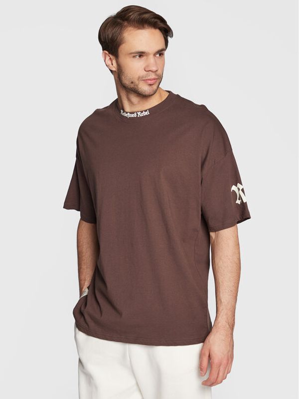 Redefined Rebel Redefined Rebel Тишърт Otis 211157 Кафяв Relaxed Fit