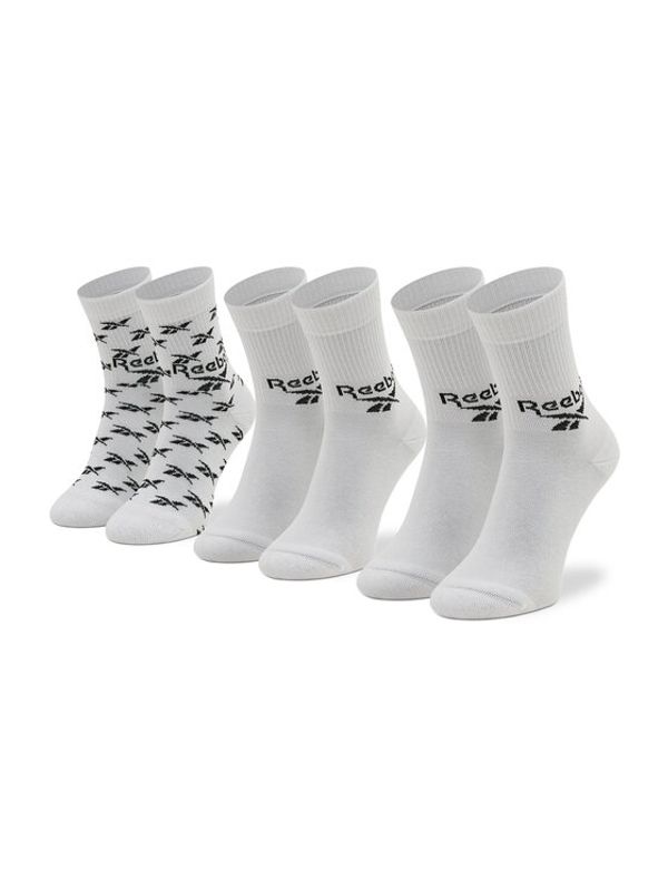 Reebok Classic Reebok Комплект 3 чифта дълги чорапи мъжки Cl Fo Crew Sock 3P GG6682 Бял