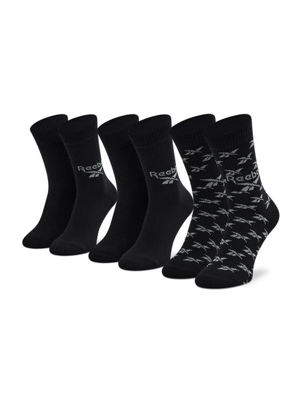 Reebok Classic Reebok Комплект 3 чифта дълги чорапи мъжки Classics Fold-Over GG6683 Черен