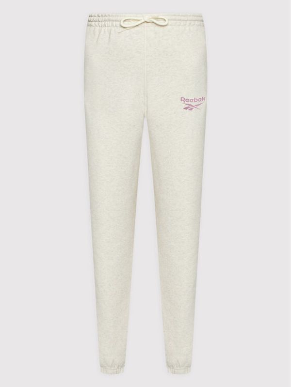 Reebok Reebok Долнище анцуг Identity Logo HM3903 Бежов Regular Fit