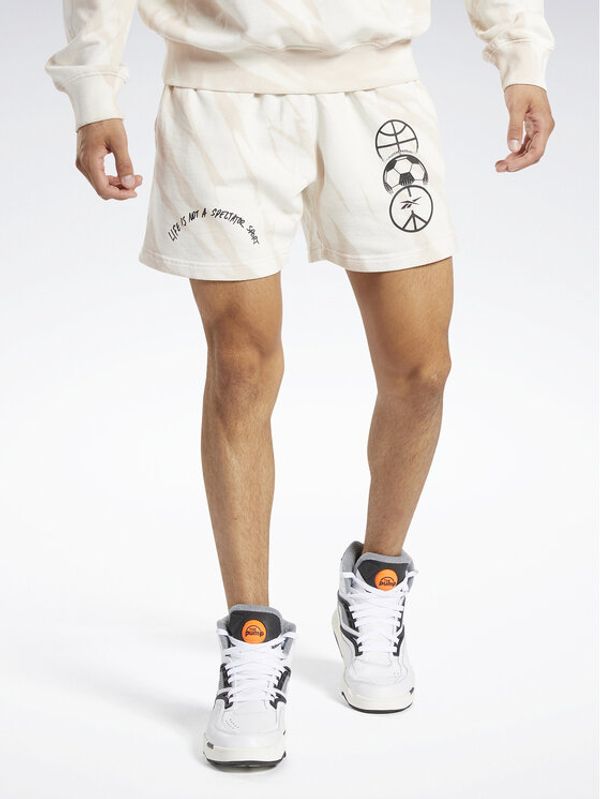 Reebok Reebok Спортни шорти Classics Block Party Shorts HT8180 Бял