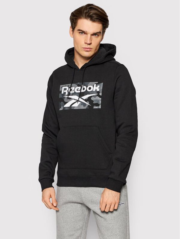 Reebok Reebok Суитшърт Camo HA6315 Черен Classic Fit